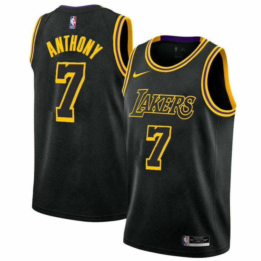 Men's Los Angeles Lakers Carmelo Anthony #7 Black Swingman NBA Jersey - City Edition-Pro Kit Vault | Brand New 26/27 Sports Jerseys